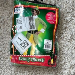 NWT Buddy The Elf Costume Adult Medium - Green/Yellow Halloween Costume/Christma